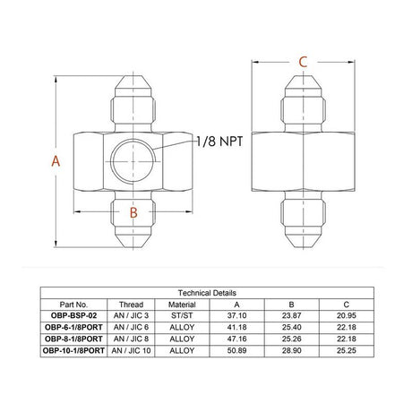 OBP t-stykke til hydraulisk bremselys kontakt