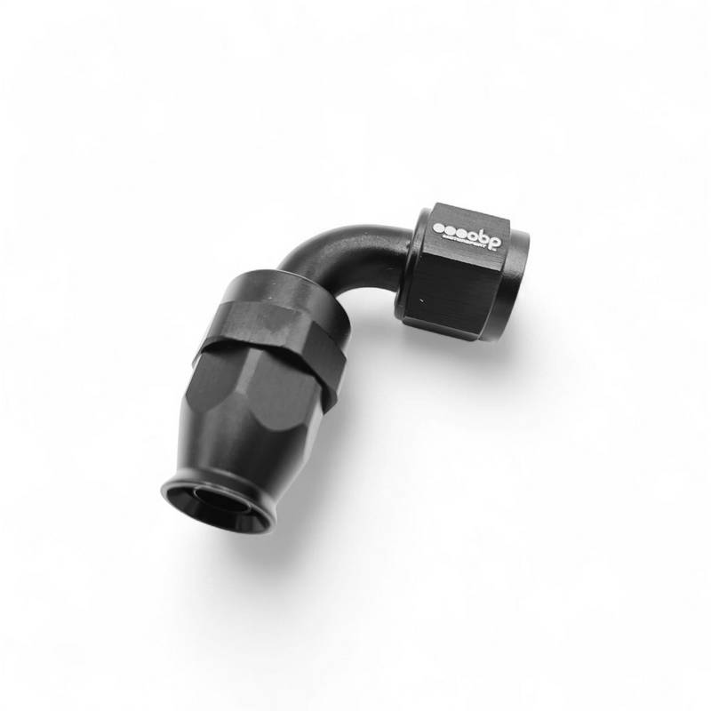 OBP 90gr fitting (hun) til -10JIC OBP teflonslange. Aluminium, sort.