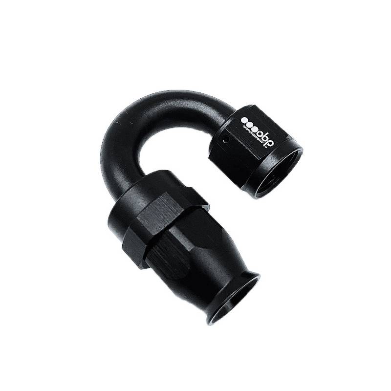 OBP 180gr fitting (hun) til -4JIC OBP teflonslange. Aluminium, sort.