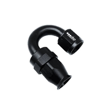 OBP 180gr fitting (hun) til -4JIC OBP teflonslange. Aluminium, sort.