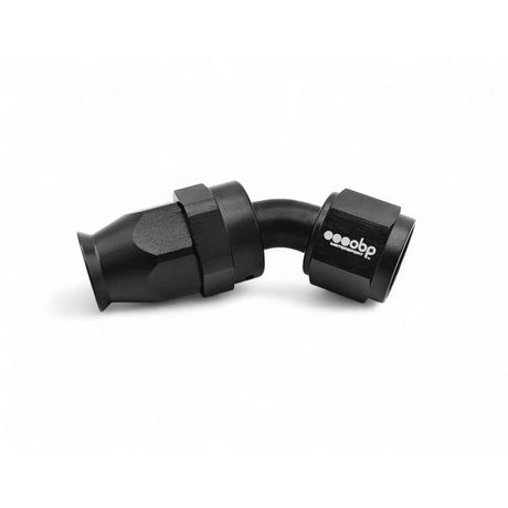 OBP 45gr fitting (hun) til -8JIC OBP teflonslange. Aluminium, sort.