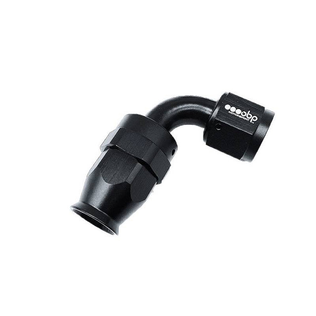 OBP 90gr fitting (hun) til -6JIC OBP teflonslange. Aluminium, sort.