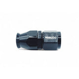 OBP lige fitting (hun) til -6JIC OBP teflonslange. Aluminium, sort.
