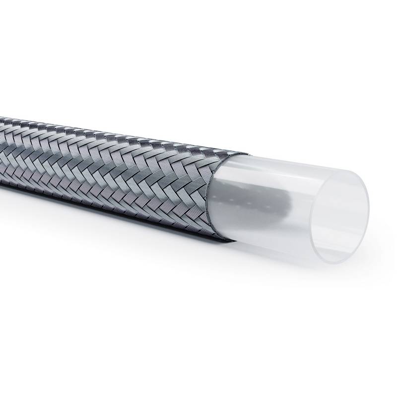 OBP stålarmeret teflon højtryksslange til olie/benzin til -4JIC fittings. Pris per meter