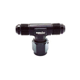 OBP T-stykke adapter til fitting. -12JIC (han-hun-han). Aluminium, sort.