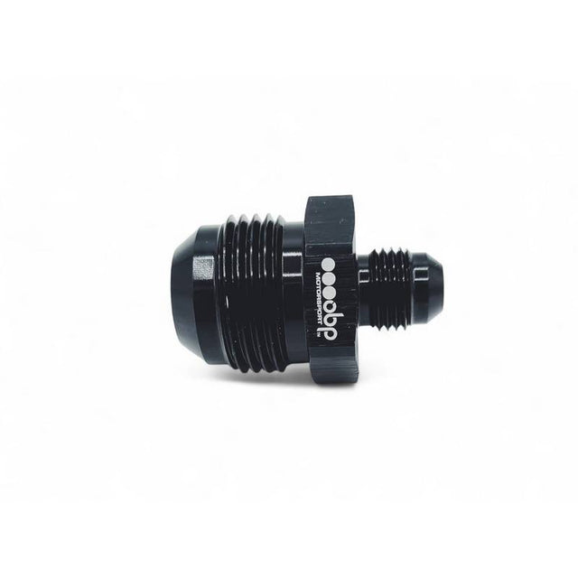 OBP adapter til fitting. -10JIC til -6JIC (han-han). Aluminium, sort.