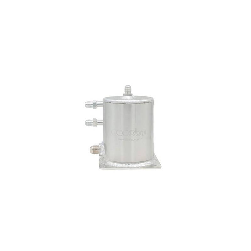 OBP 1 L benzin reservoir med 3 -6JIC og 1 -8JIC udgang. 100 mm i diameter og 135mm høj.