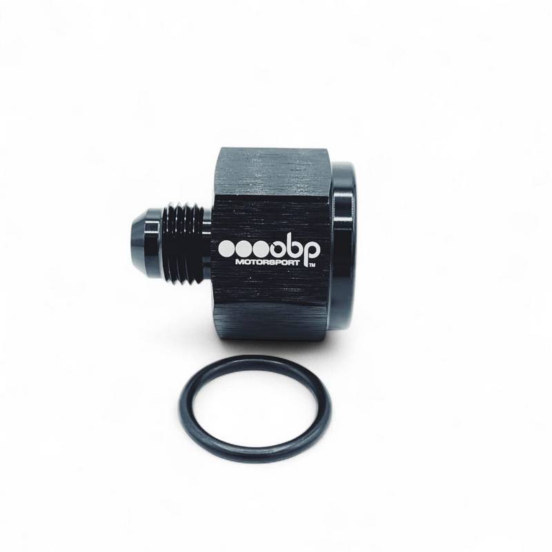 OBP adapter til fitting. -8JIC (hun) til -6JIC (han). Aluminium, sort