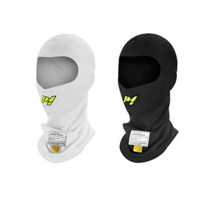 P1 balaclava model Air. One-size. Åbent ansigt. Hvid eller sort. FIA-8856-2018-godkendt