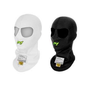 P1 balaclava model Air. One-size. Med øjehuller. Hvid eller sort. FIA-8856-2018-godkendt
