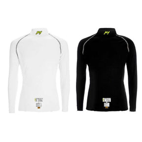 P1 langærmet undertrøje Slim Fit model Elite. Hvid eller sort. Str. S-XXL. FIA-8856-2018-godkendt