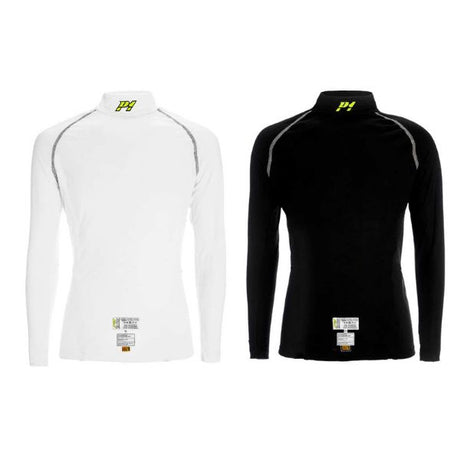 P1 langærmet undertrøje Slim Fit model Elite. Hvid eller sort. Str. S-XXL. FIA-8856-2018-godkendt