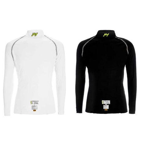 P1 langærmet undertrøje model Elite. Hvid eller sort. Str. S-XXL. FIA-8856-2018-godkendt