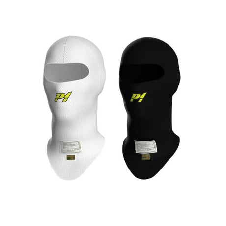 P1 balaclava model X-Flow. One-size. Åbent ansigt. Hvid eller sort. FIA-8856-2018-godkendt