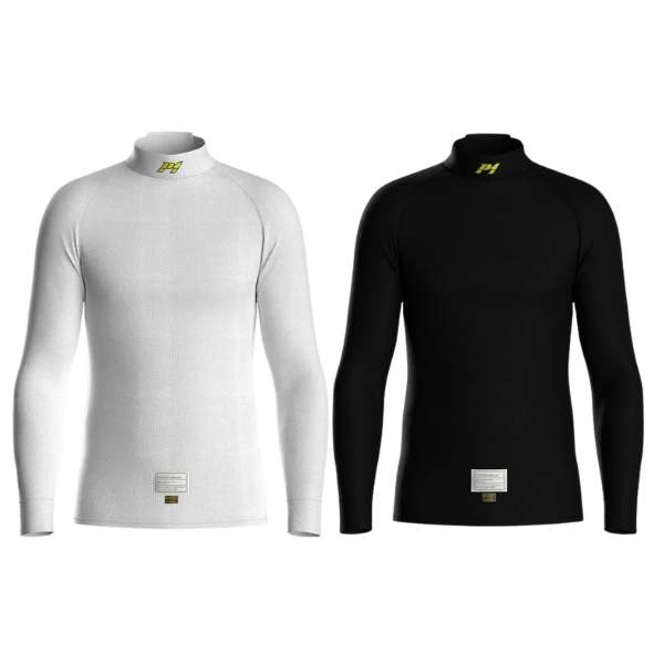P1 langærmet undertrøje Slim Fit model X-Flow. Hvid eller sort. Str. XS-XL. FIA-8856-2018 godkendt