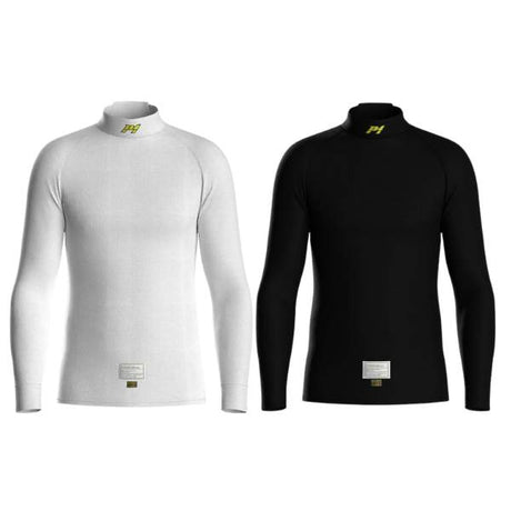P1 langærmet undertrøje model X-Flow. Hvid eller Sort. Str. S-XXL. FIA-8856-2018-godkendt