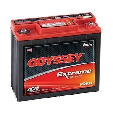 Odyssey Racing batteri PC680 (PVR25). 12V, 16 ah, 181x76x168 mm (LxBxH), 7.0 kg.