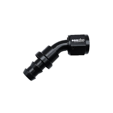 OBP 45gr fitting til -10JIC OBP gummislange. Aluminium, sort.