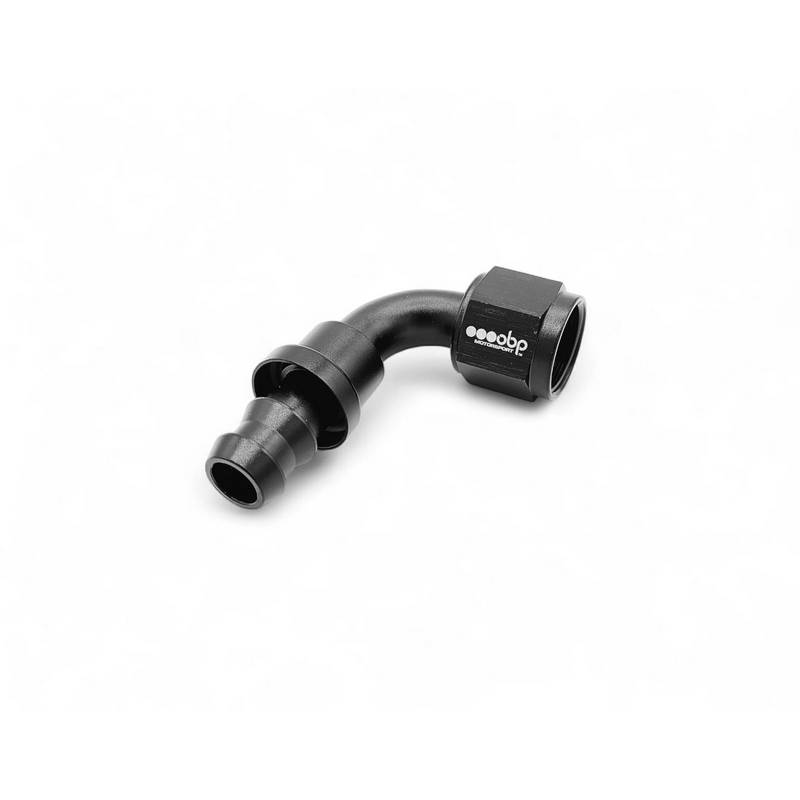 OBP 90gr fitting til -8JIC OBP gummislange. Aluminium, sort.