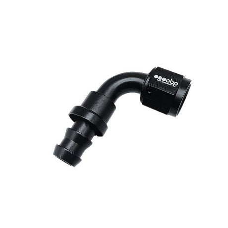 OBP 90gr fitting til -8JIC OBP gummislange. Aluminium, sort.