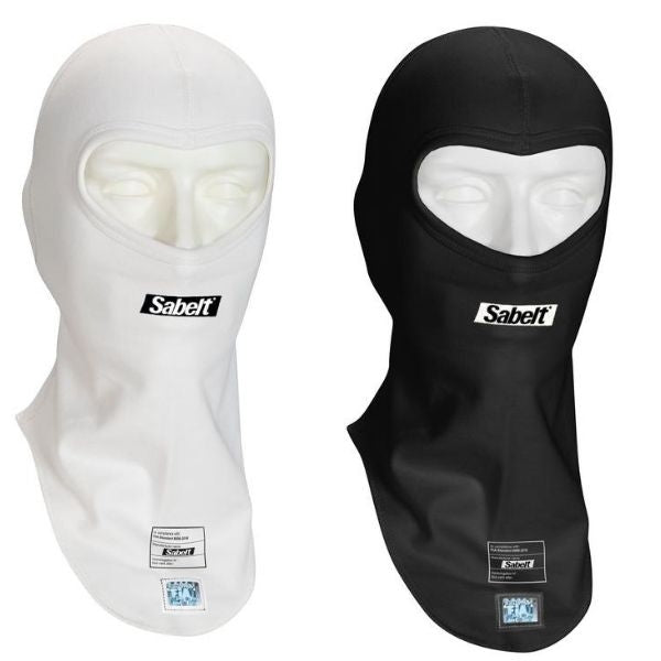 Sabelt Balaclava UI-200. One-size. Åbent ansigt. FIA-8856-2018-godkendt. Hvid eller sort