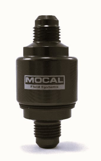 Brændstof/oliefilter -6JIC ind- og udgang. 40 micron. Sort