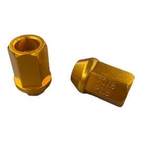 Hjulmøtrik åben 12mm 1.5 Guld spec. 7075 aluminium