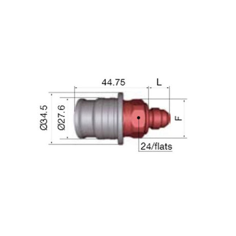 Staubli SPT08 kobling -6JIC med wire. Aluminium.