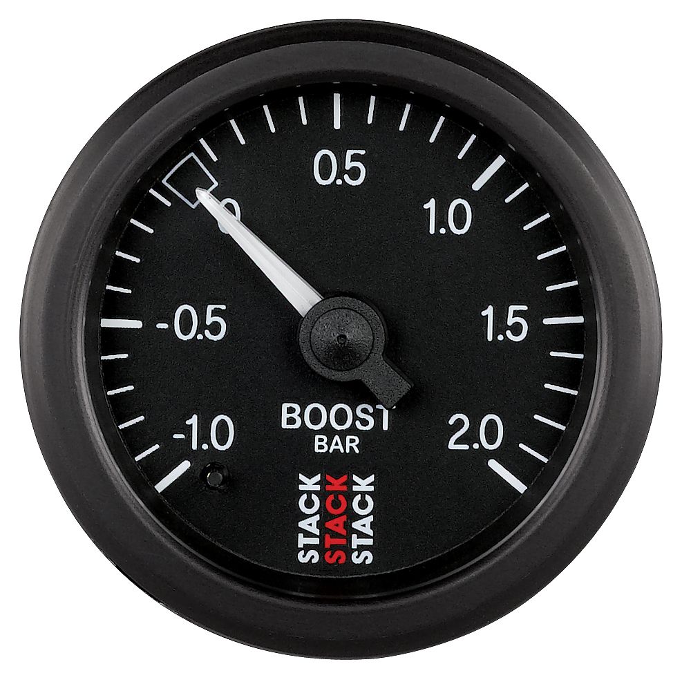 Stack Turbotryk -1.0 til +2.0 Bar (Universal T Fitting) ur. 52mm mekanisk. 270° skala.