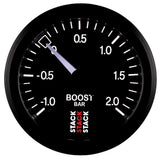 Stack Turbotryk -1.0 til +2.0 Bar (Universal T Fitting) ur. 52mm mekanisk. 270° skala.