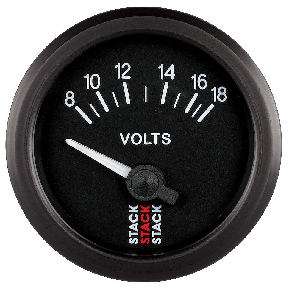 Stack Batterispænding 8-18 V ur. 52mm elektrisk. 90° skala.