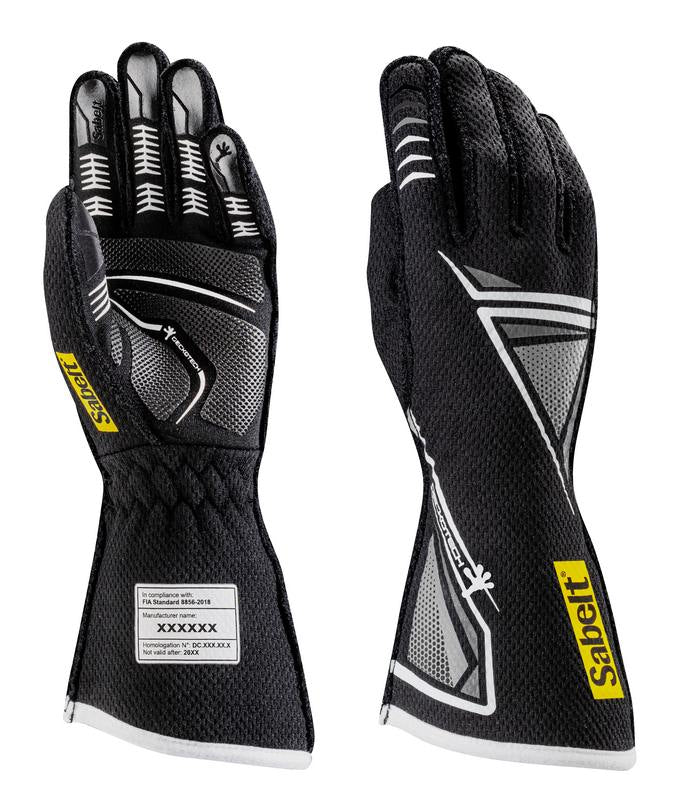 Sabelt handsker model Geckotech TG-11. Str. 8-12. FIA-8856-2018-godkendt. 4 farve muligheder