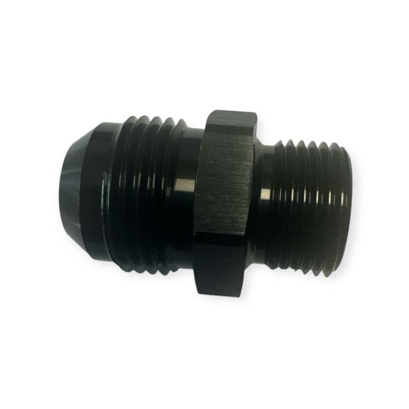 Adapter til fitting. -10JIC til 1/2BSP (han-han). Aluminium, sort anodiceret