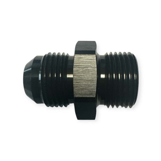 Adapter til fitting. -8JIC til 1/2BSP (han-han). Aluminium, sort anodiceret