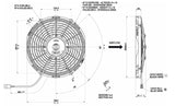 Spal 11" blæser, universal 12V.