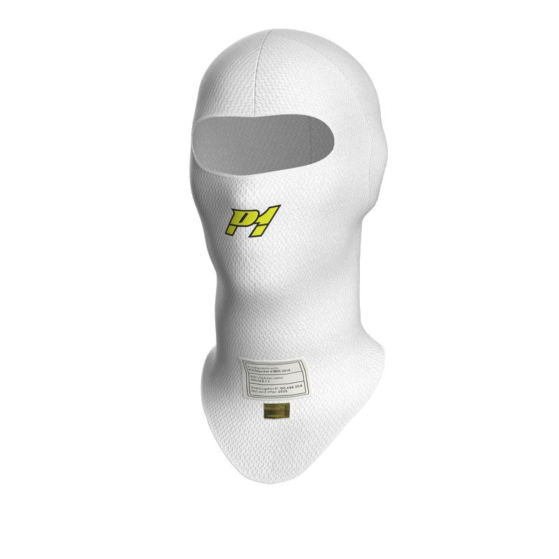 P1 balaclava model X-Flow. Stor model. Åbent ansigt. Hvid eller sort. FIA-8856-2018-godkendt
