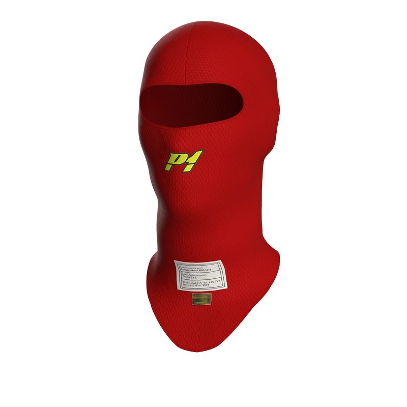 P1 balaclava model X-Flow. One-size. 10 farve muligheder. Åbent ansigt. FIA-8856-2018-godkendt