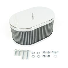 Luftfilter til Weber IDF med forkromet dæksel. 83mm høj - Karburatorer og dele