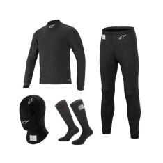 Alpinestars sort undertøjssæt model Race (undertrøje, underbukser, strømper og balaclava). FIA-8856-2018 godkendt - Nyheder