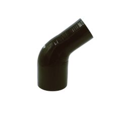 Silikoneslange reducerende 45 gr. bøjning med 38/35mm indvendig diameter. Benlængde 102 mm. Sort - 45 graders