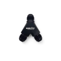 OBP Y-stykke adapter til fitting. -6JIC (han-han-han). Aluminium, sort. - OBP