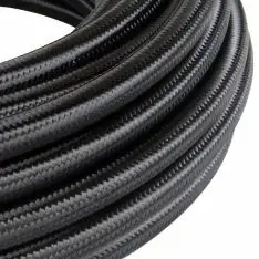 OBP stålarmeret sort teflon højtryksslange til olie/benzin til -8JIC fittings. Pris per meter - 