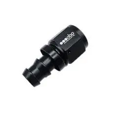 OBP lige fitting til -6JIC OBP gummislange. Aluminium, sort. - OBP slanger og fittings til spændebånd