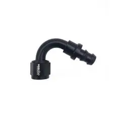 OBP 120gr fitting til -12JIC OBP gummislange. Aluminium, sort. - OBP slanger og fittings til spændebånd