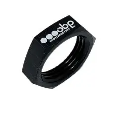 OBP møtrik til gennemføringsadapter -10JIC. Aluminium, sort. - OBP gennemføringsadaptere (Bulkhead)