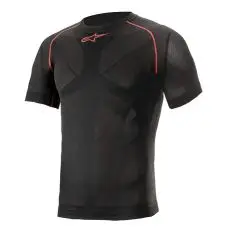 Alpinestars kortærmet undertrøje model Ride Tech Summer. Sort med rød. Str. XS-XXL - Alpinestars