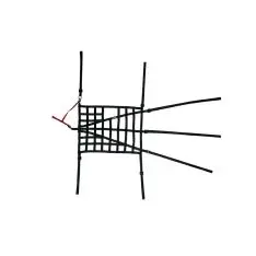 Sabelt firkantet vinduesnet. Sort. Med hurtig åbne/lukke funktion. Venstre side. - Motorsports tilbehør