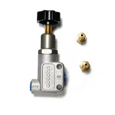 OBP bremsereduceringsventil. Drejeknap med finjustering. 3/8 -24 UNF gevind (-3) - OBP Bremsetilbehør