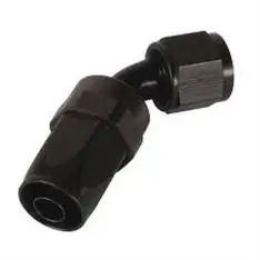 Aeroquip -6JIC 45gr. fitting (hun) til FC333/G210/Startlite slange. Aluminium, sort anodiceret - Aeroquip AN/JIC fittings